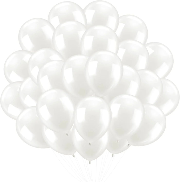 Helium Balloons Dubai – Classic White Party Balloons 40 pcs | Bambi - Bambi