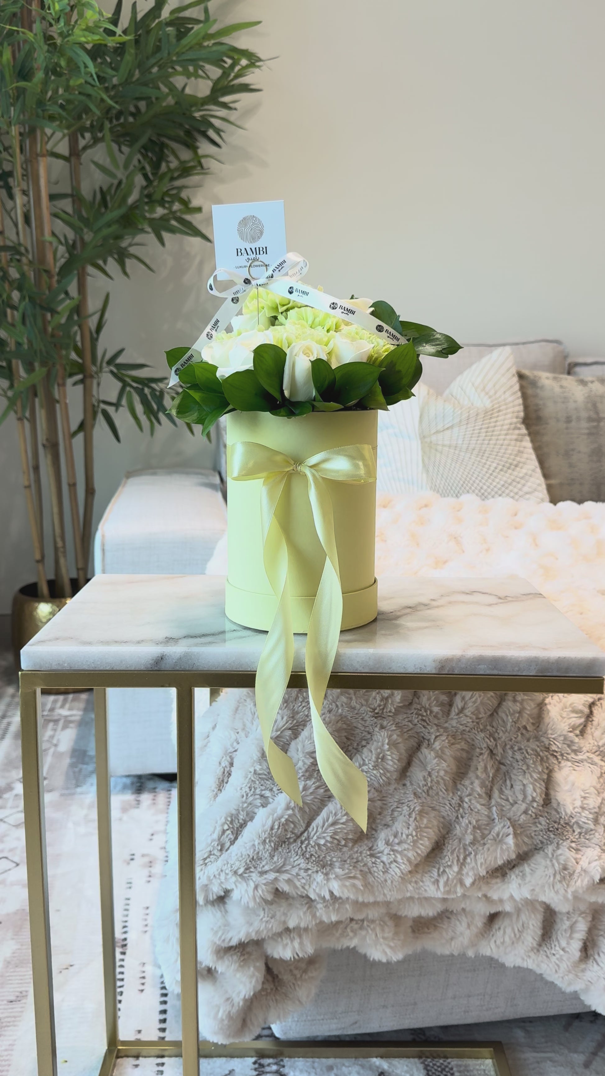 Kara Premium - Butter Yellow Mix Box Roses and Carnations - Bambi