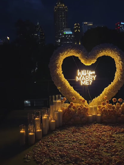 Will you Marry Me? White Roses Proposal