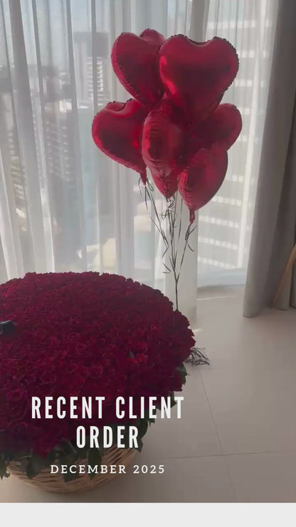 1001 Premium Red Roses Basket