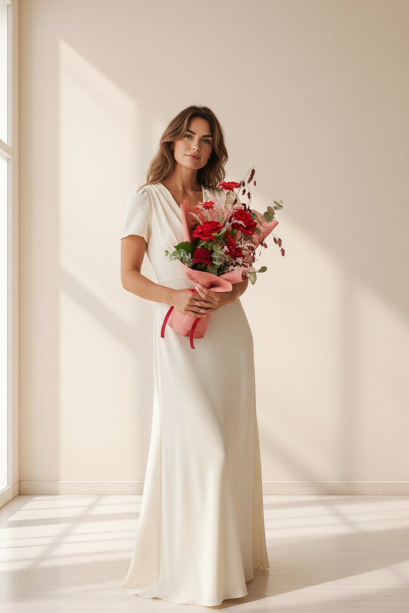 Red Rose & Seasonal Flower Bouquet