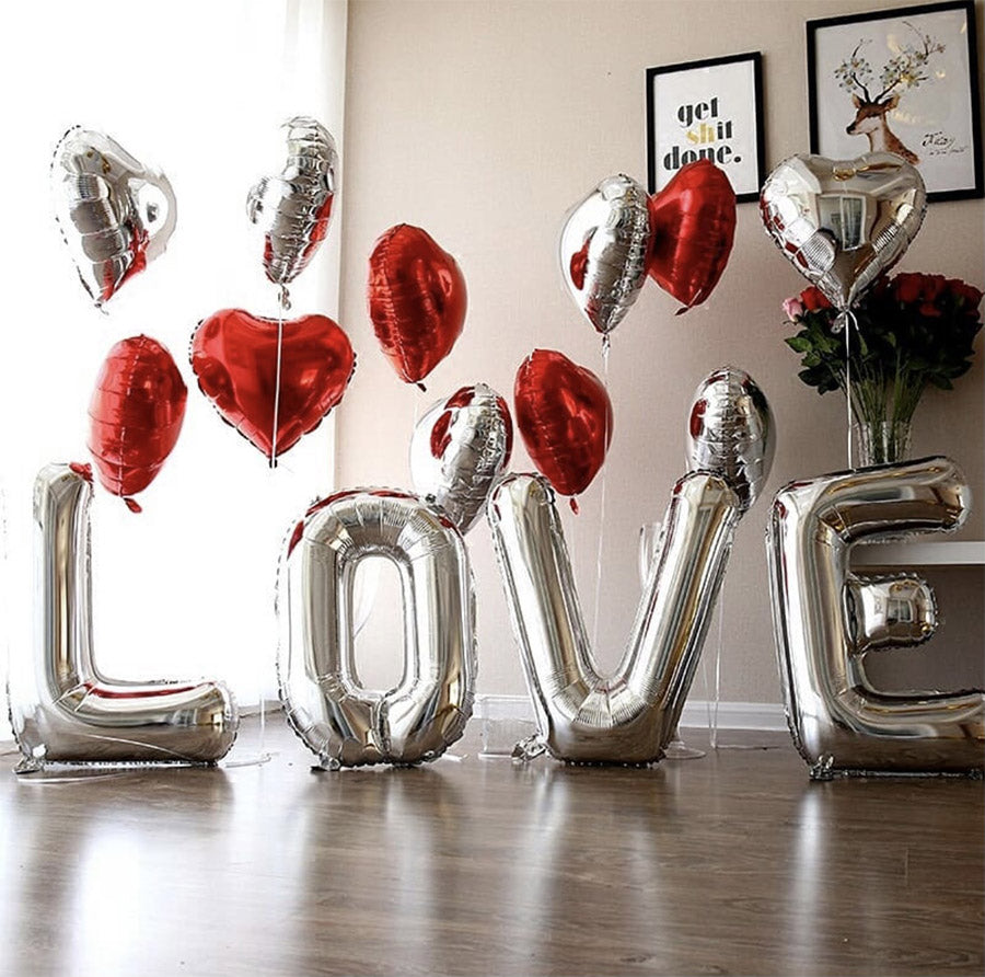 Helium  Love Balloon Set Dubai | Romantic Decor | Bambi